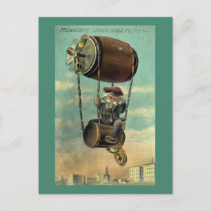 Bier-Flug über Milwaukee Postkarte