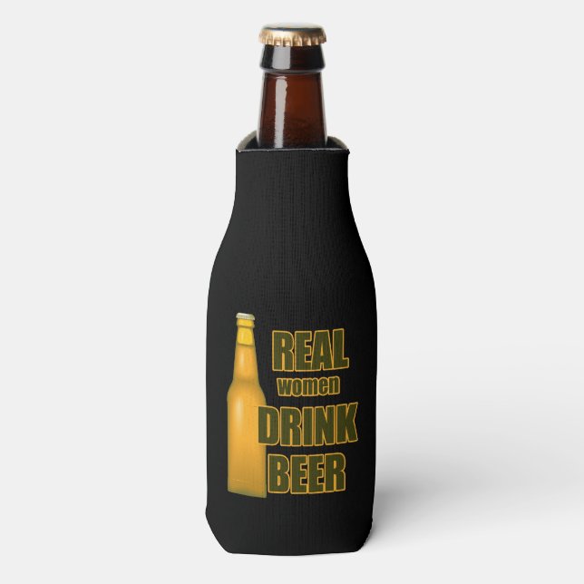 Bier Funny Real Women Flasche Cooler Flaschenkühler (Flaschenvorderseite)