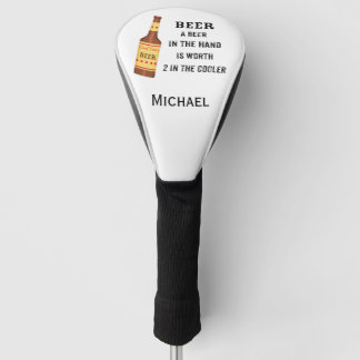 Bier Funny Sprichwort Bier in der Hand Name Person Golf Headcover