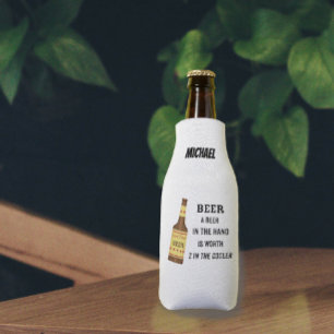 Bier Funny Sprichwort Bier in Hand Worth 2 in Cool Flaschenkühler