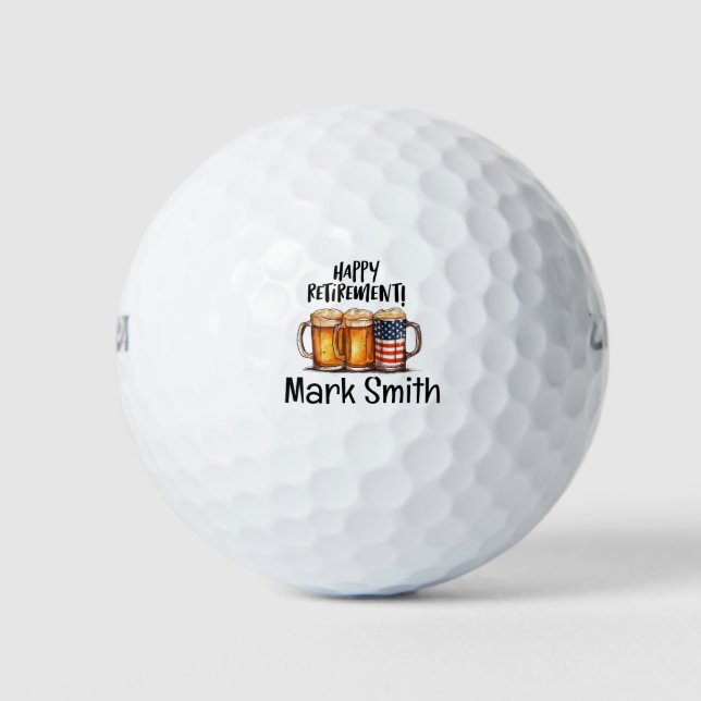 Bier für das Ruhestand Golfball (Vorderseite)