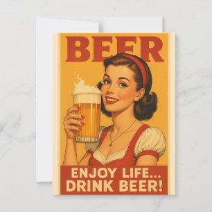 Bier genieße das Leben trinke Bier Postkarte