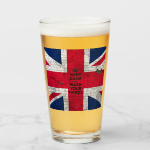 Bier-Glas "Behalt Ruhe und wasche deine Hände" Glas