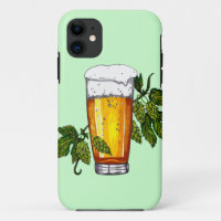 Bier-Glas u. Hopfen