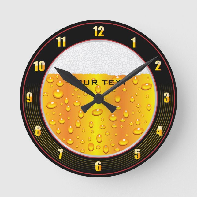 Bier-Glas-Wanduhr Runde Wanduhr (Vorderseite)