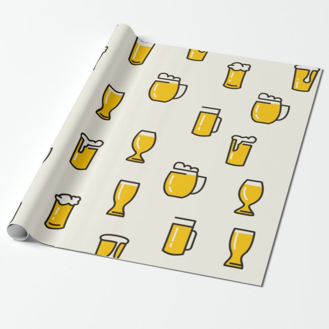 Bier Glass Muster Geschenkpapier (Ungerollt)