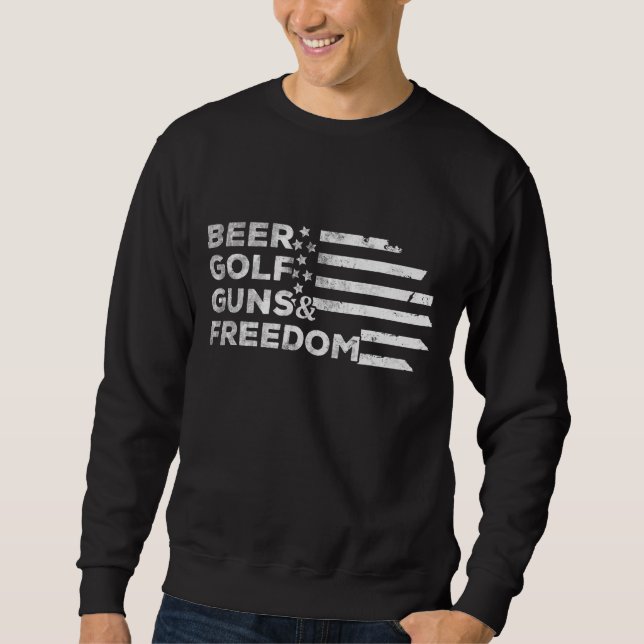 Bier Golf Guns Freedom Sweatshirt (Vorderseite)