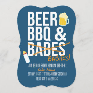 Bier, GRILLEN & Babes Vater Babys Kinderdusche Ein Einladung