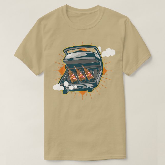 Bier GRILLEN Drink Fun  T-Shirt (Design vorne)