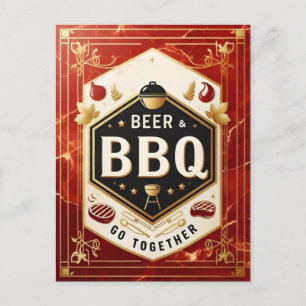 Bier & GRILLEN gemeinsam Postkarte