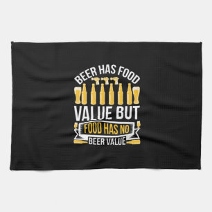Bier hat zum Geburtstag einen hohen Lebensmittelwe Geschirrtuch