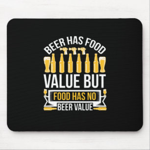 Bier hat zum Geburtstag einen hohen Lebensmittelwe Mousepad
