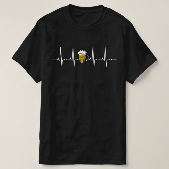 Bier Heartbeat Vintage Biergeschenke T-Shirt (Design vorne)