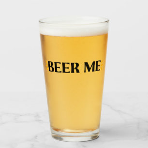 Bier her Lustige Typografie Pint-Glas Glas