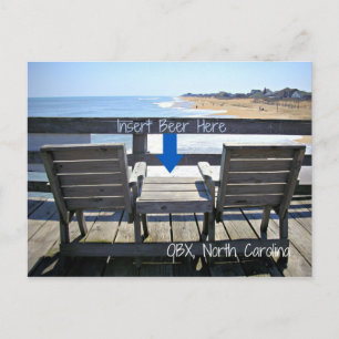 Bier hier einlegen! OBX Außenbänke NC Postkarte