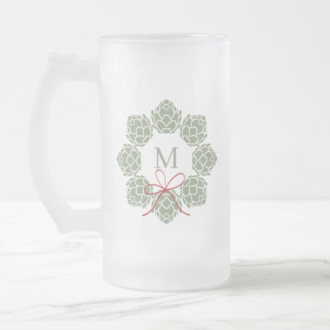 Bier Hops Christmas Monogram Mattglas Bierglas (Links)