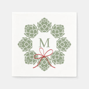 Bier Hops Christmas Monogram Serviette
