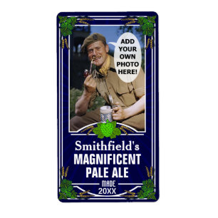 Bier Hops Custom Foto Blue Homebrewing Flasche