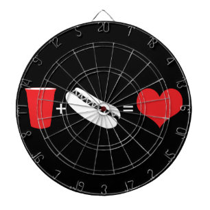 Bier + Hot dogs = Liebe Dartscheibe