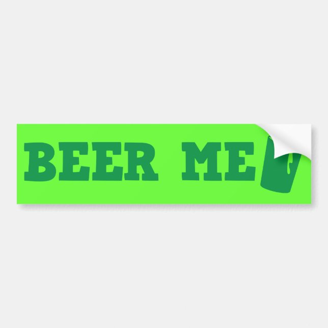 BIER ICH Grünentwurf St. Patricks Tages Autoaufkleber (Vorne)