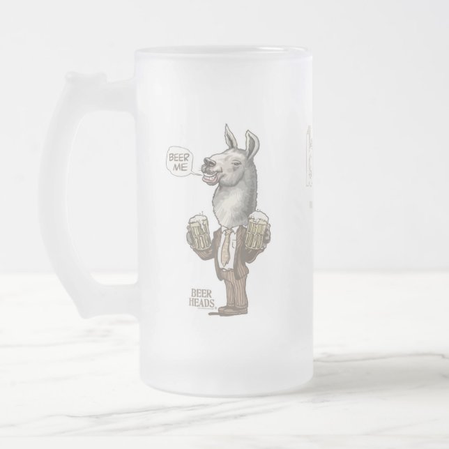 Bier ich Lama durch Mudge Studios Mattglas Bierglas (Links)