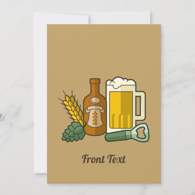 Bier Icons Einladung (Vorderseite)