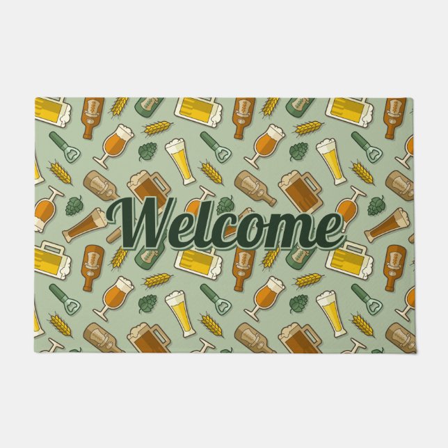 Bier Icons Muster Doormat Fußmatte (Vorderseite)