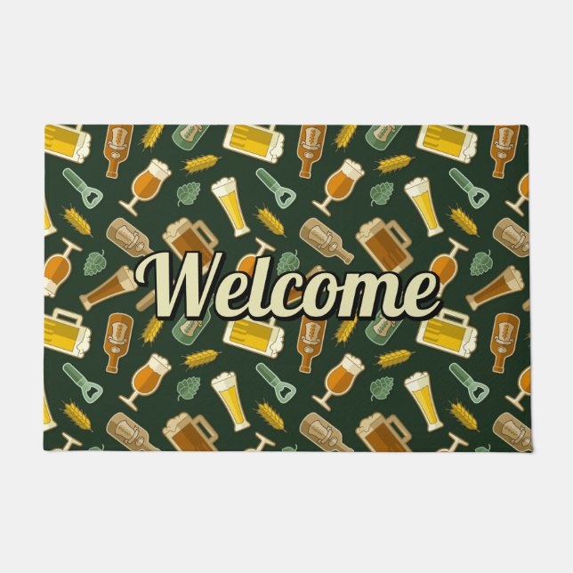Bier Icons Muster Doormat Fußmatte (Vorderseite)