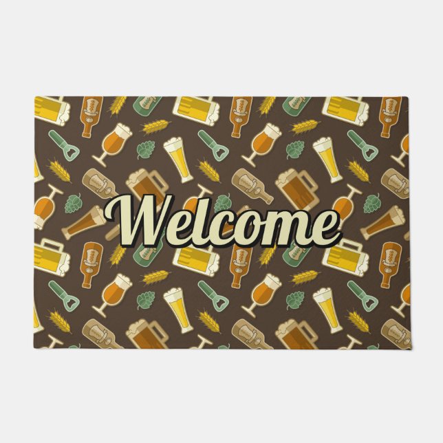 Bier Icons Muster Doormat Fußmatte (Vorderseite)