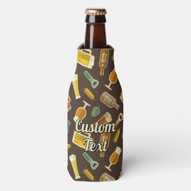 Bier Icons Muster Flasche Cooler Flaschenkühler (Flaschenvorderseite)
