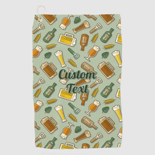 Bier Icons Muster Golf Handtuch (Vorderseite)