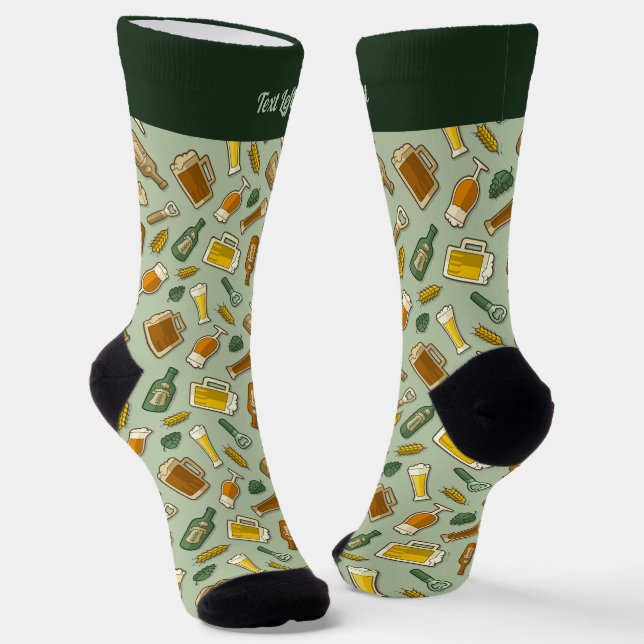 Bier Icons Muster Socken (Gewinkelt)