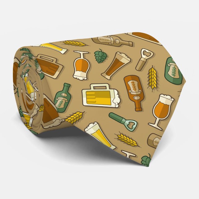 Bier Icons Pattern Neck Tie Krawatte (Gerollt)