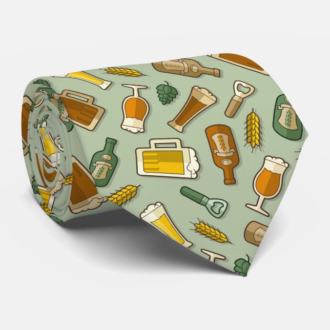 Bier Icons Pattern Neck Tie Krawatte (Gerollt)