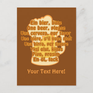 BIER in Sprachen, kundenspezifische Postkarte
