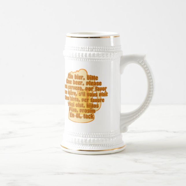 BIER in Sprachen Tasse - wählen Sie Stil & Farbe (Rechts)