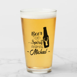 Bier ist mein Geist Tier Funny Name Bier Glas