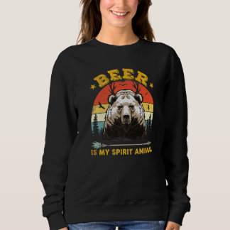 Bier ist mein Geist Tierbär Hirsch Bier Sweatshirt