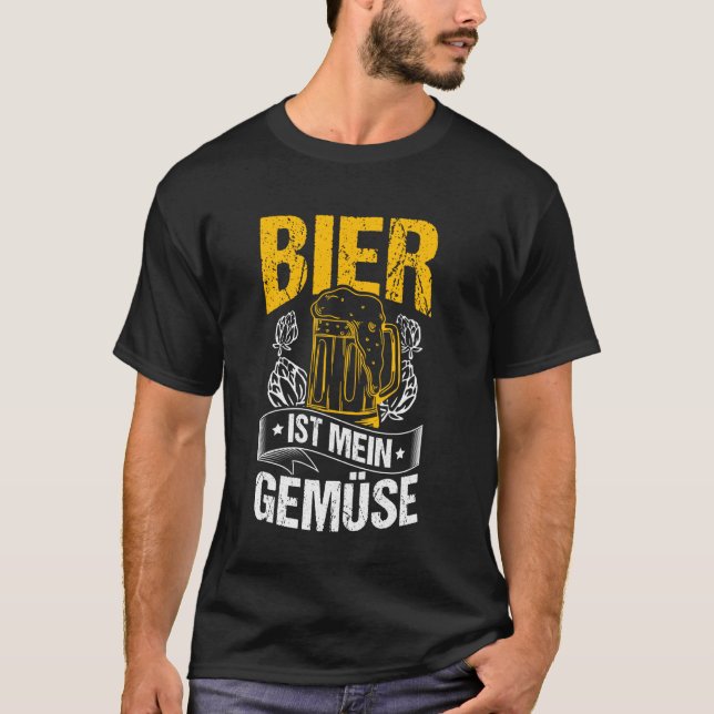 Bier IST MEIN GEMÜSE Bier Spruch Lustig T-Shirt (Vorderseite)