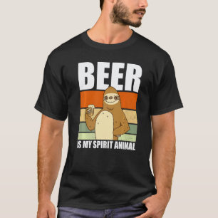 Bier ist mein Seelentier Bier trinkendes Faultier T-Shirt