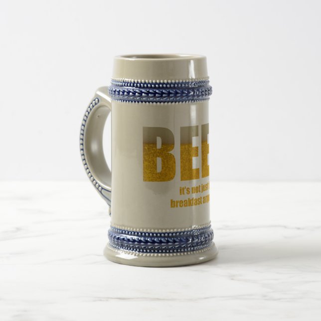 Bier ist nicht nur zum Frühstück Bierglas (Vorderseite Links)