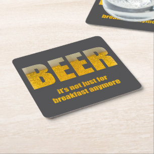 Bier ist nicht nur zum Frühstück  Rechteckiger Pappuntersetzer