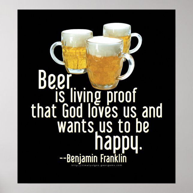 Bier ist Proof (Franklin) Poster (Vorne)