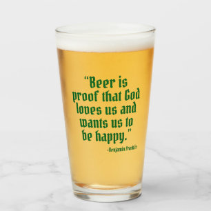 Bier ist Proof Funny Beer Quote Glas