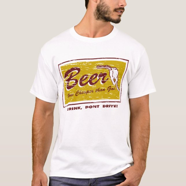 BIER… jetzt billiger als Gas T-Shirt (Vorderseite)