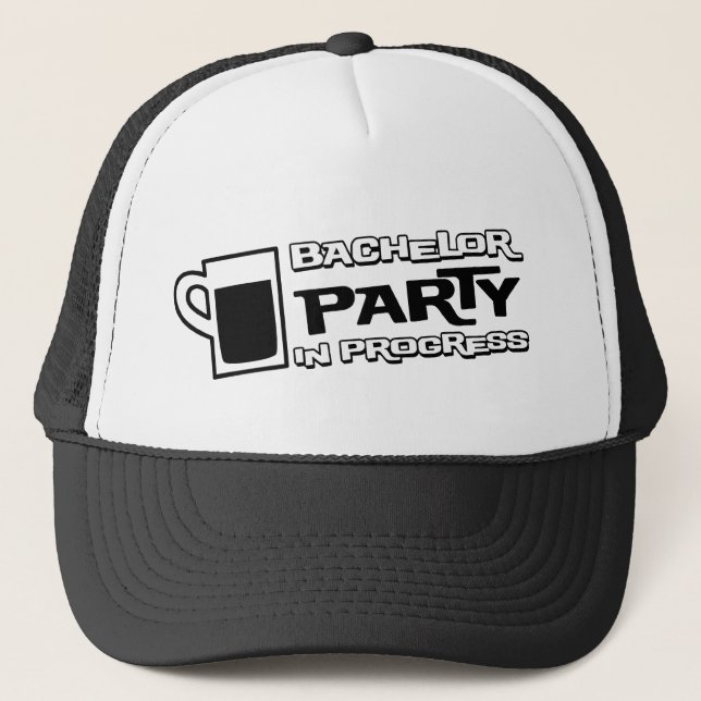 Bier-Junggeselle-Party laufend Truckerkappe (Vorderseite)