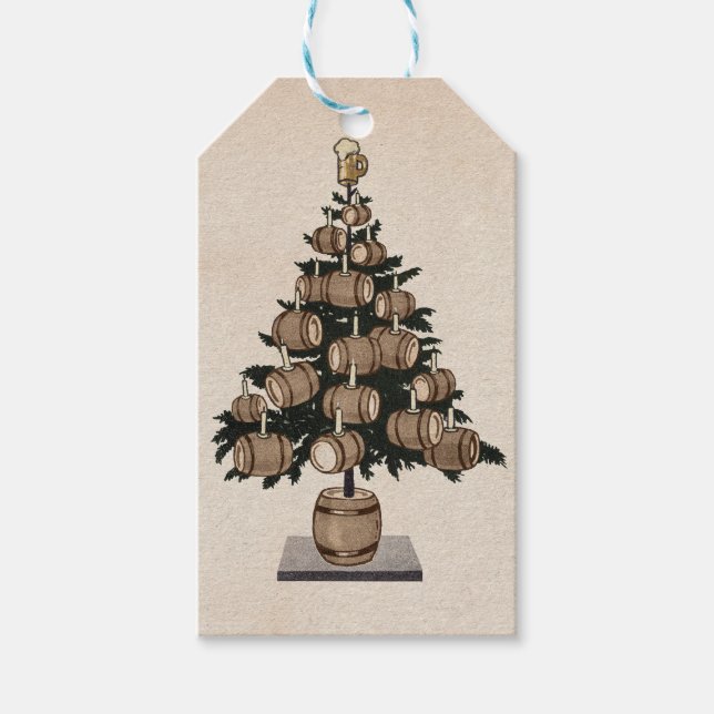 Bier Keg Tree Gift Tags Geschenkanhänger (Vorderseite)