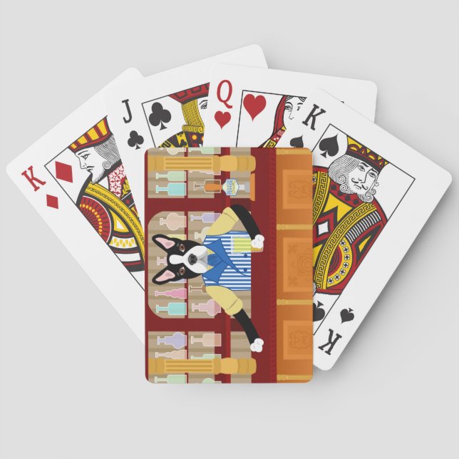Bier-Kneipe Bostons Terrier Spielkarten (Rückseite)