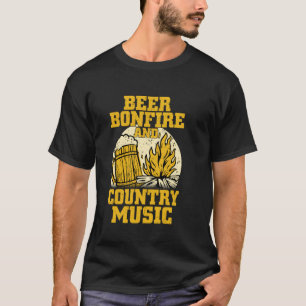 Bier Lagerfeuer und Country-Musik Cowboy Western T-Shirt