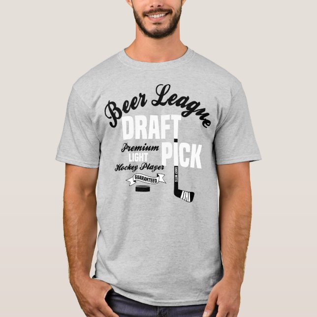 Bier League Hockey Entwurf Pick T - Shirt (Vorderseite)